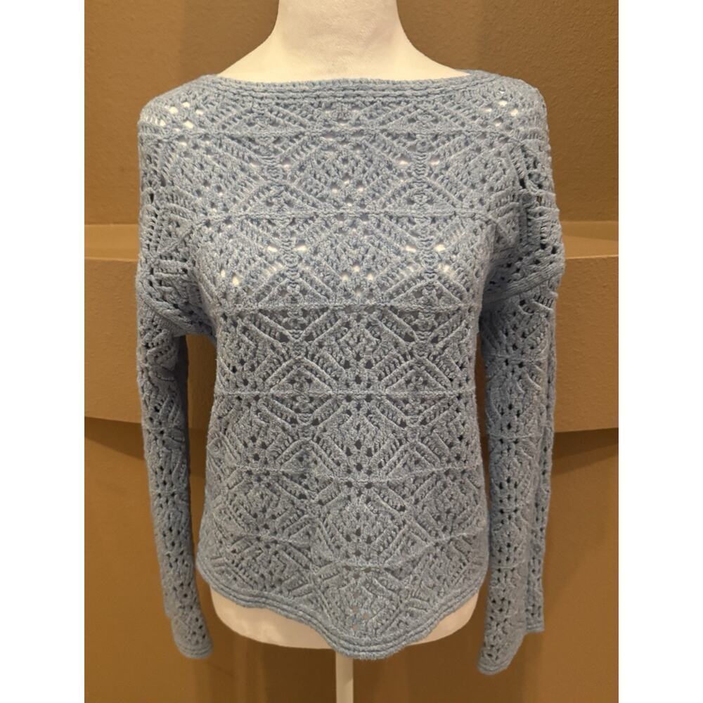 Universal Thread Women's Blue Open Knit Pullover Sweater Size XS
